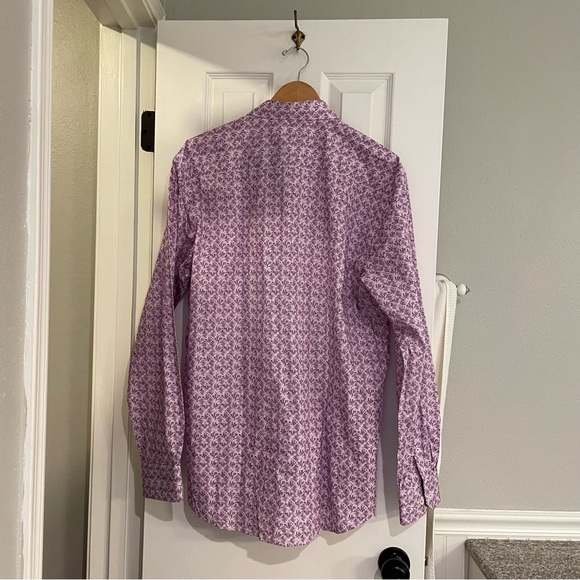 Bugatchi Men’s Purple Geometric Print Button Front Shirt XL - Picture 7 of 7